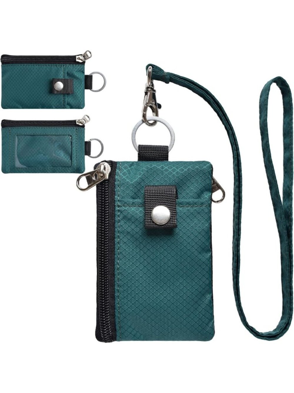 RFID Blocking Minimalist Wallet with ID Window & Lanyard - Water-Resistant